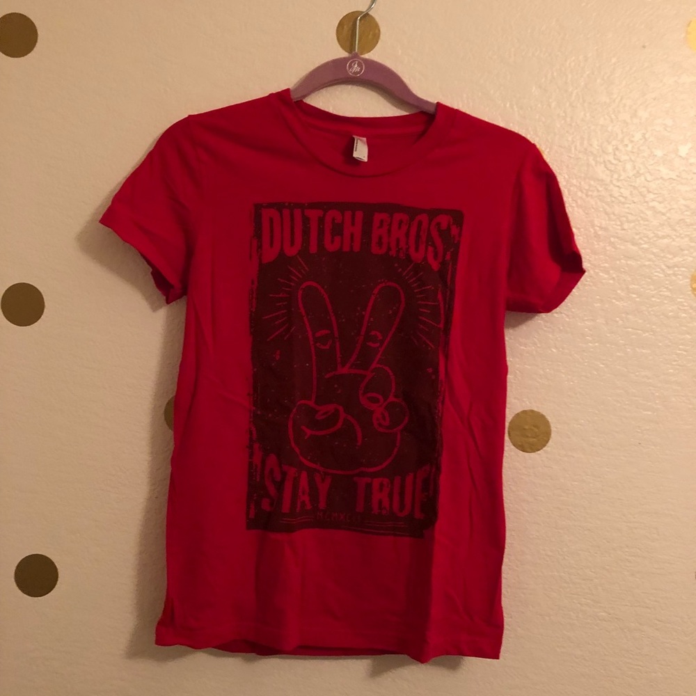 Women’s Dutch Bros red T-shirt